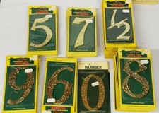 NOS 5" House Address Numbers Gold Design Brand New Sealed  5 7 9 6 0 8 1/2