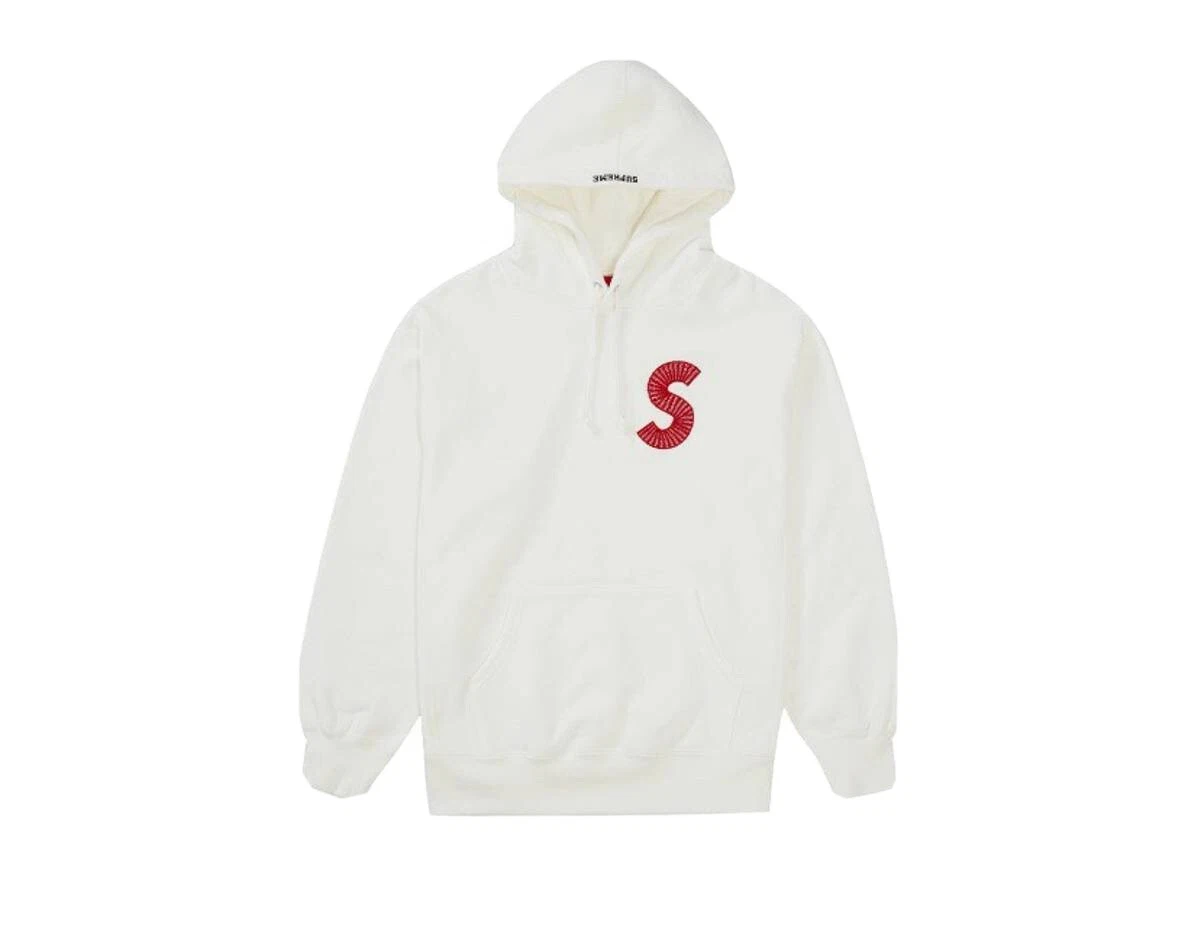 Rare logo Supreme S boîte rouge blanche logo sweat à capuche petit FW20 authentique neuf Deadstock