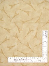 Paris France Eiffel Tower Cotton Fabric Timeless Treasures C6785 2 Pcs 12"  18"