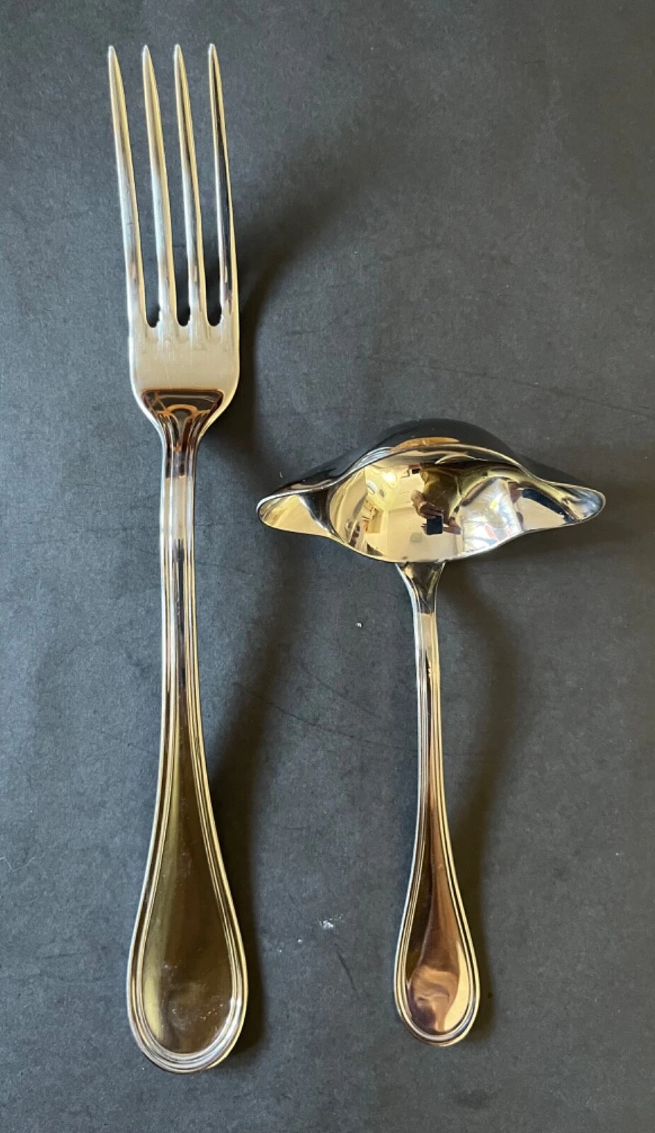 French Guy Degrenne Verlaine/Confidence Sauce ladle and big fork