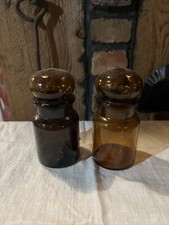 Vintage Belgium Jars Brown 6&rdquo;  Set Of 2