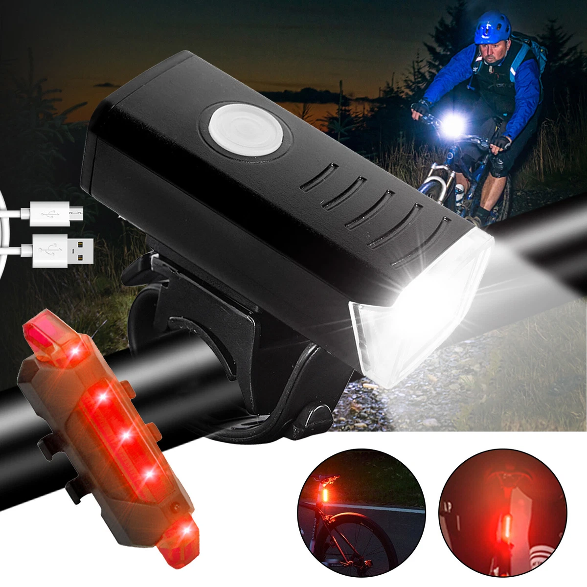 Bike headlight best sale and tail light
