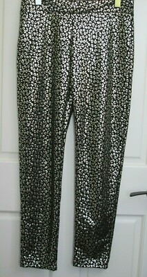 NWT Heimish USA Leopard Pint Legging Pant Women Size L 29x27.5 Metallic 21-25174