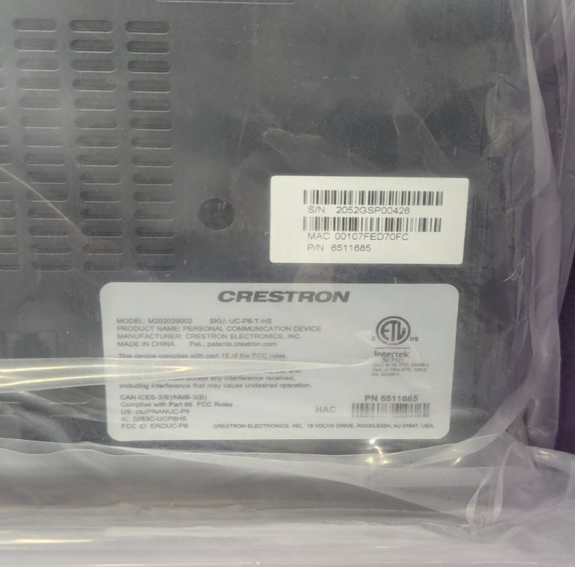 New Crestron flex 8" Microsoft Teams VOIP Phone UC-P8-T-HS M202029002