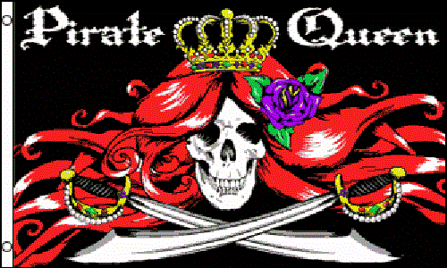Pirate Queen Sword and Skull Rose Polyester 3x5 Foot Flag Jolly Roger Banner Ft - Picture 1 of 2