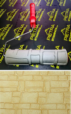 Rouleau à Structure Pour Béton Et Plâtre - Effet Pierre / Tampon Estampillé - Neuf