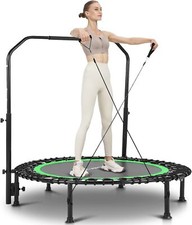 40" Foldable Mini Trampoline Max Load 450/550lbs,Fitness Trampoline with Bungees