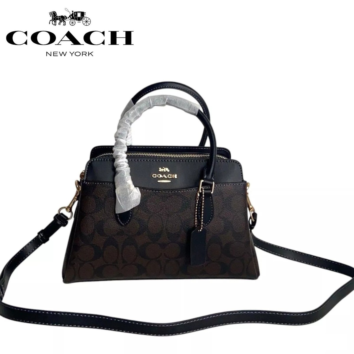 COACH Mini Darcie Carryall Signature Canvas Brown/Black CH174