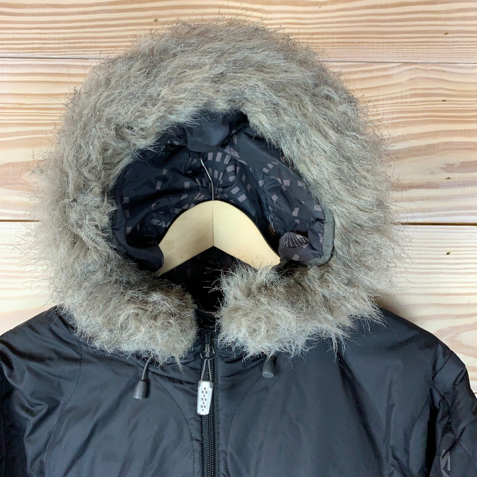 Salomon Puffer Jacket donna media 450 piumino crop con cappuccio zip intera sci neve