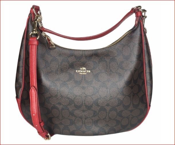 Coach Harley Hobo in Signature Gold/Brown/Black