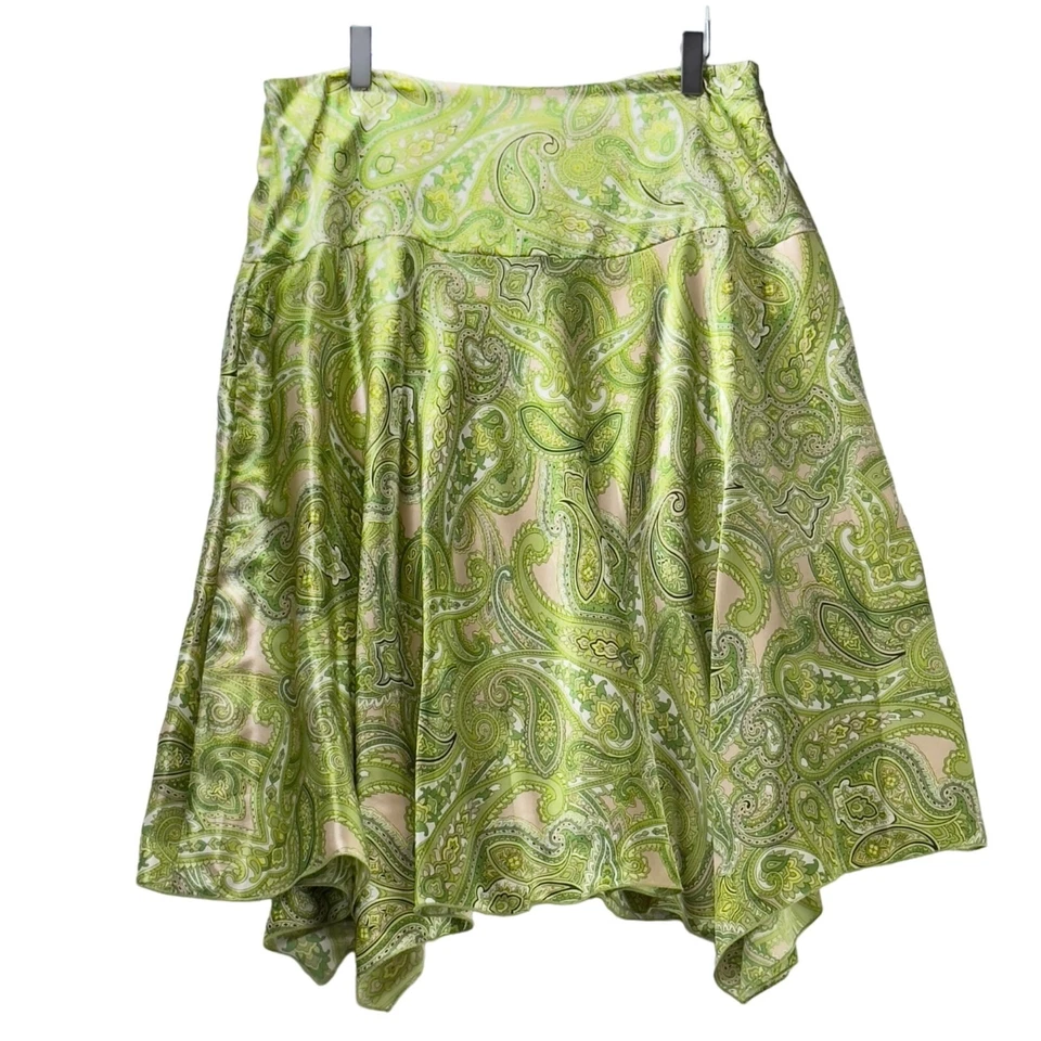 Pañuelo de cachemira real INC para mujer dobladillo falda de seda talla 10 Foto 4 de 4