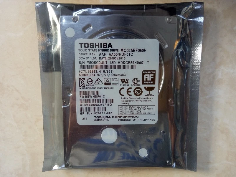 Toshiba MQ01ABF050H 500GB 5400 RPM SATA III 2.5" 7mm 32MB 8GB Hybrid Hard Drive - Image 3 of 4