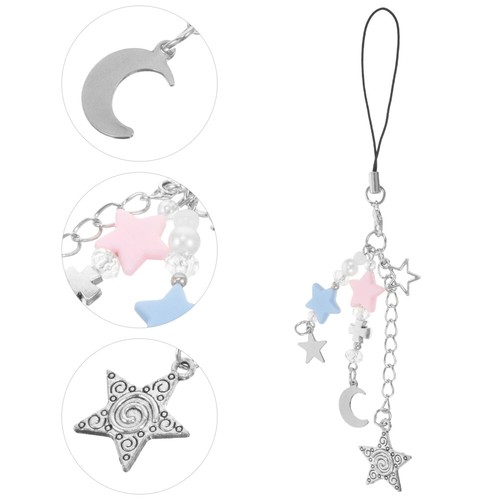 2 sztuki Pentagram Łańcuszek na telefon komórkowy Torba studencka Charms Moda - Zdjęcie 10 z 12