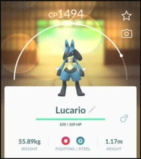 Non Shiny Lucario With Force Palm ✨ pokemon Go  - Instant Trading