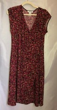 Nine West Geometric Print Dress - Black & Red Multi - size L