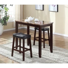 Copper Grove Bloodroot 3-piece Counter Height Table and Saddleback Stools