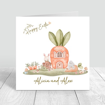 Personalisierte Mädchen Osterkarte, Jungen Osterhase Karte, Tochter Sohn Neffe 864
