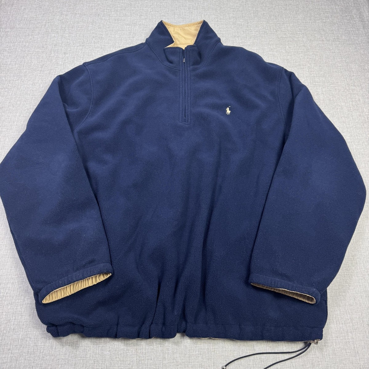 Polo Golf Ralph Lauren Reversible Fleece Jacket Mens Large Blue