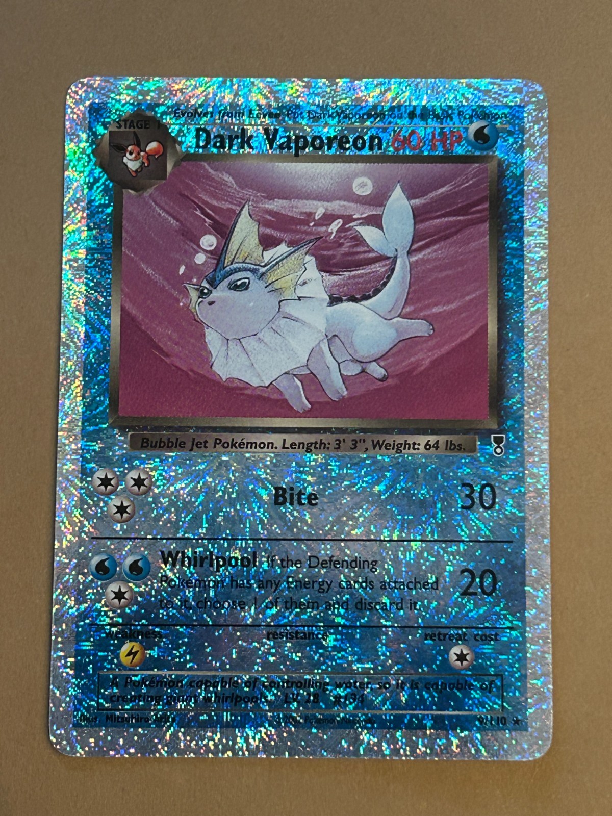 Dark Vaporeon 9/110 Legendary Collection Reverse Holo LP