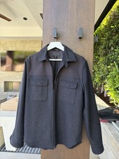 rag & bone Dark Gray Zip-Up Shirt Jacket Ches...