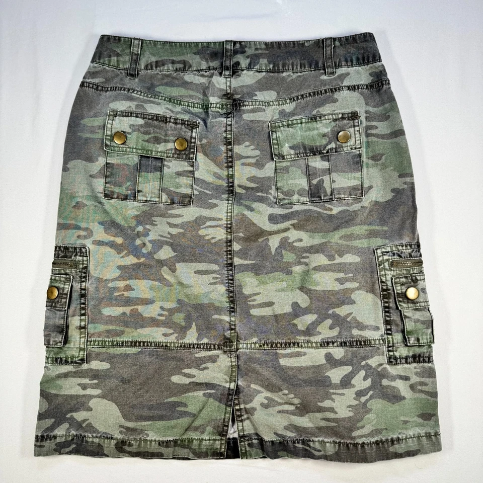 Женская юбка-карго Faded Glory размер 8 камуфляж 100% хлопок универсальные карманы - Изображение 4 из 4