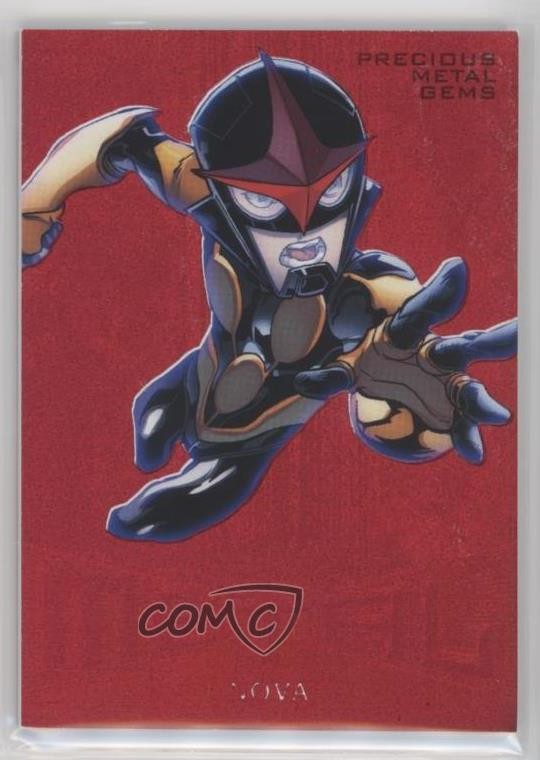 2017 Fleer Ultra Marvel Spider-Man Marvel Metal PMG Red 57/99 Nova #MM41 5za