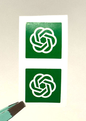2x  Chat GPT Open AI  Sticker Label  Decal 18mm x 18mm