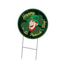 Corrugated Plastic Sign with Double Sided Image 16" Circular - Happy St