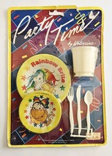 Vtg 80s Rainbow Brite Dish Set NIP Wolverine 1983 metal tin plates toy doll