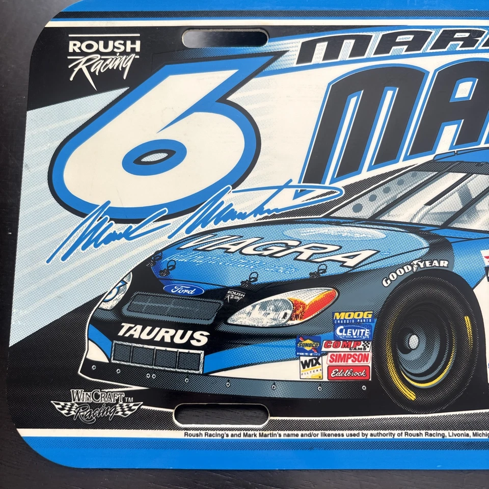 VINTAGE NASCAR Mark Martin #6 VIAGRA Roush Racing Plastic Auto Tag Plate - Image 2 of 4