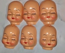6 piece Vintage hallow Heads Faces Sleeping Eyes Doll Making Supplies Crafts