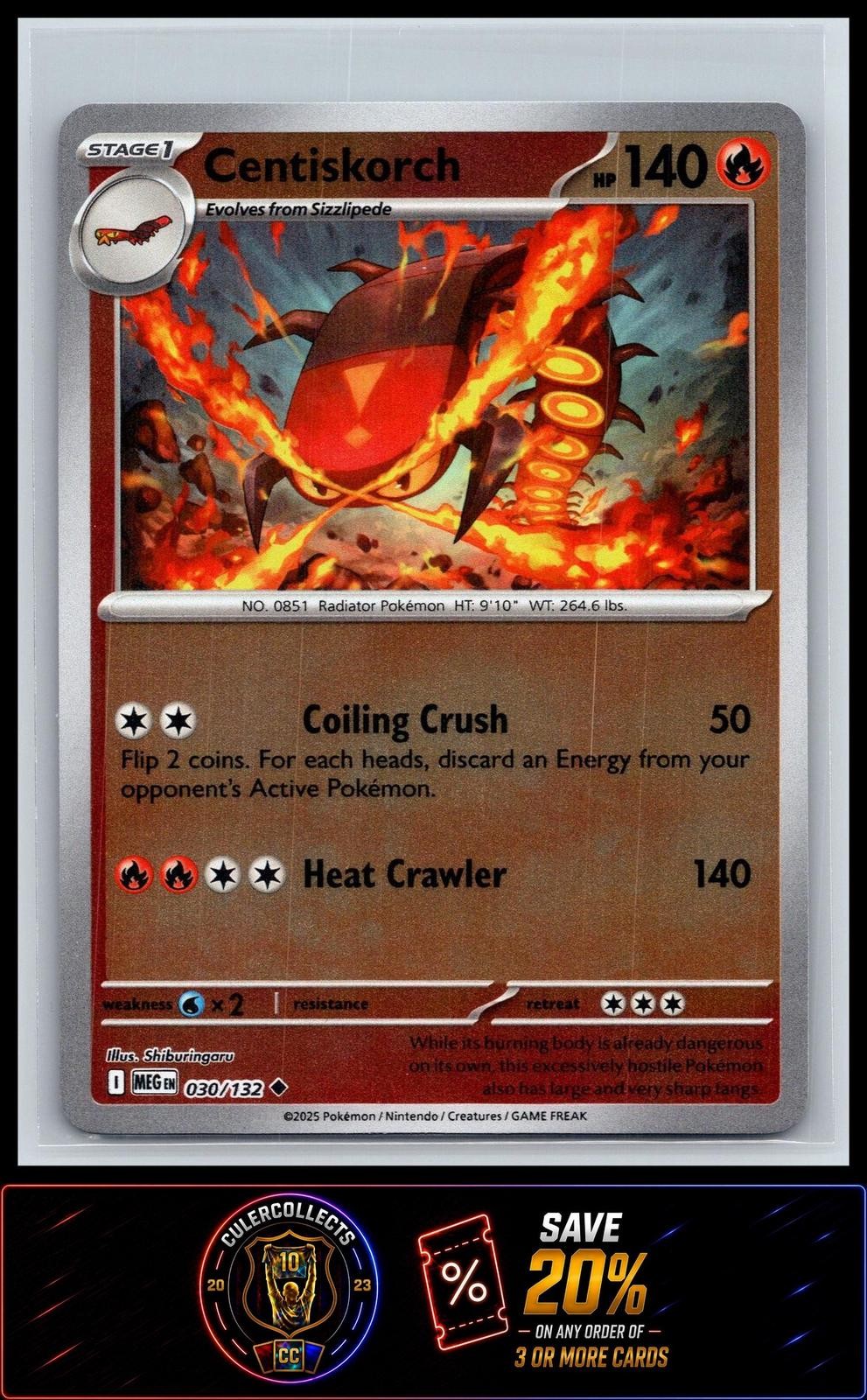 Centiskorch #030/132 ME01: Mega Evolution Uncommon, Reverse Holo
