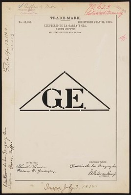 Photo:[ Eleuterio de la Garza y Cia for G. E. brand Green Coffee]