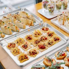 2 x Baking Sheet Set Stainless Steel Toaster Oven Pans Cooking Accessories