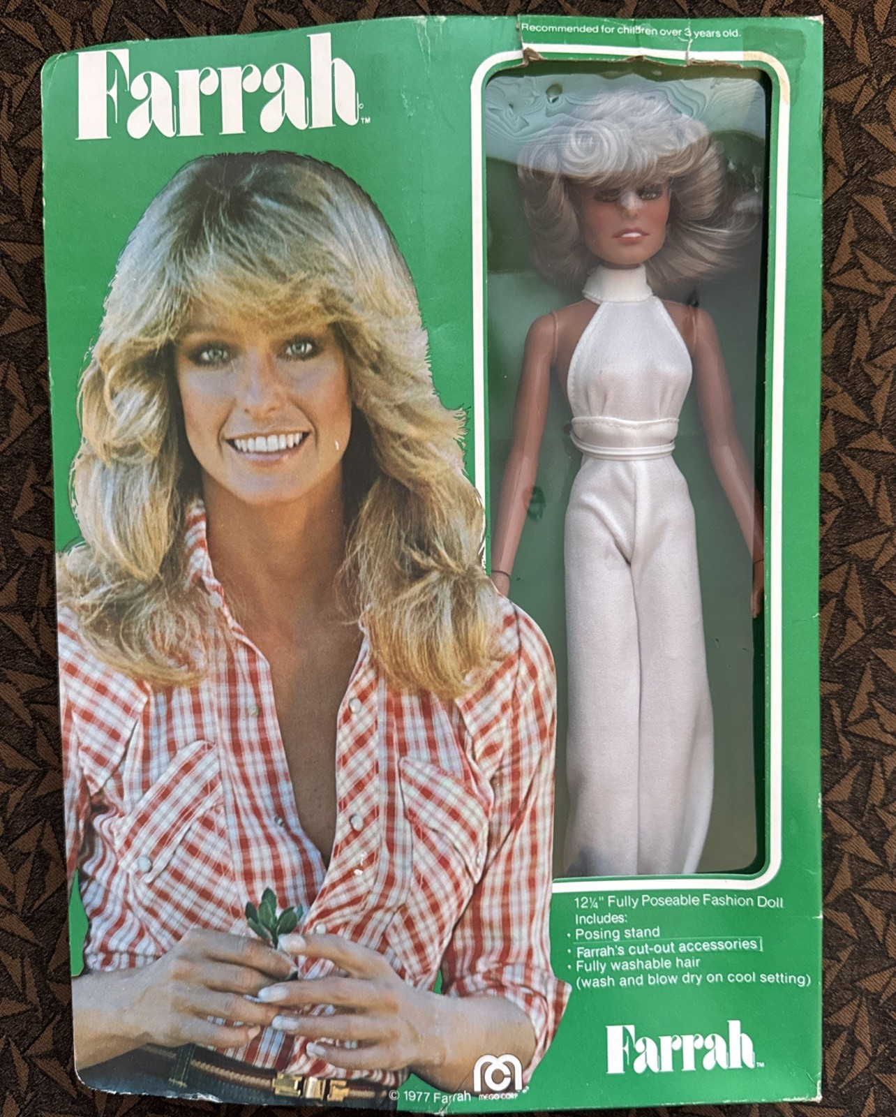 NIB Vintage 1977 Farrah Fawcett Poseable Fashion Doll Mego 1