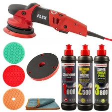 Flex Exzenter Poliermaschine XFE 7-15 150 im Menzerna Politur Set + Hexagonpads