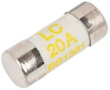 5 x 20 Amp Consumer Unit Cartridge Fuse (Main Fuse Box) - BS1361 -Yellow Finish