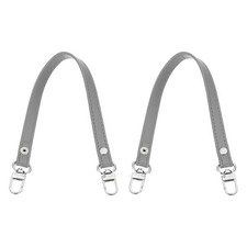2Pcs Leather Purse Handle Strap 13" Purse Strap DIY Replacement Grey