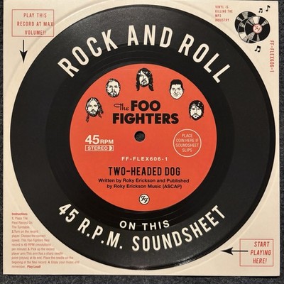 Foo Fighters Two Headed Dog FLEXI-DISC 7'' Single 45 2014 Limited Edition RARE NM