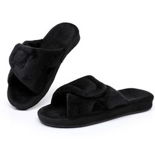 Git-up Women's Adjustable Diabetic Slippers Memory Foam House Shoes Cozy Arch