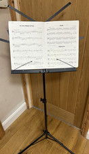 Metal Folding Black Music Stand - Music Collection - Sue Ryder