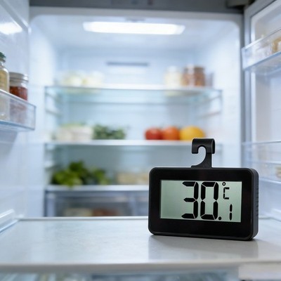 Digitales Thermometer mit Celsius Fahrenheit Schalter für Kühlschrank und Tank