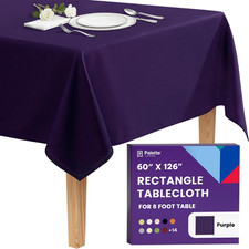 Gee Di Moda Rectangle Tablecloth - 60 X 126 Inch Purple Table Cloth for 8 Foot R