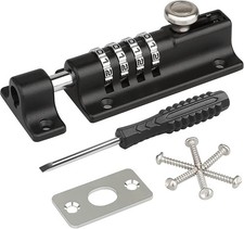 Combination Locking Bolt,4 Digit Combi Bolt Sliding Door Lock Resettable,Thic...