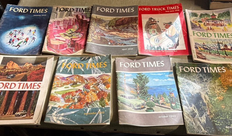  Vintage  Ford Times Magazine 1949 Set of 9