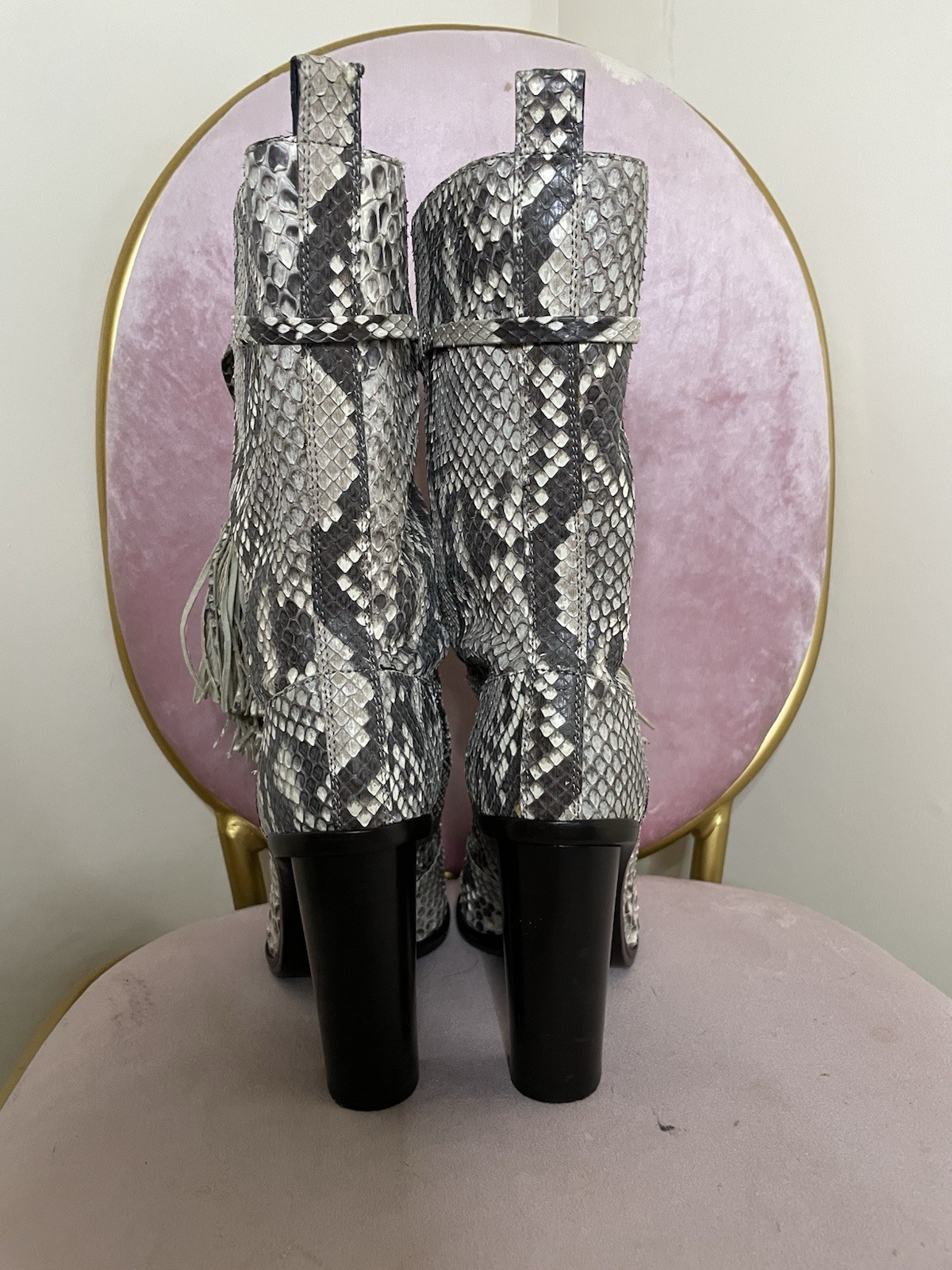 Lanvin Python Leather Tassel Boots 7 - image 6