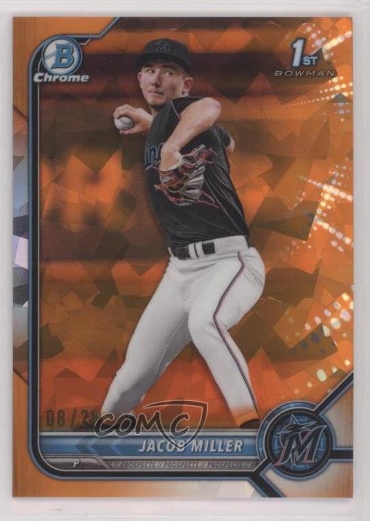 2022 Bowman Chrome Draft Sapphire Edition Orange 8/25 Jacob Miller #BDC-195 0us5