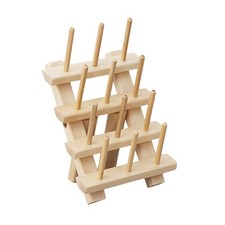12 Spools Wooden Thread Rack Thread Holder Organizer for Embroidery Quilting Sew