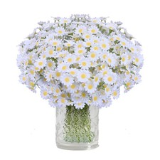48 PCS Artificial Daisy Flowers 8 Bundles 10 Inch Faux Silk White Fake