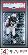 2000 UPPER DECK BLACK DIAMOND #77 CURTIS MARTIN HOF POP 2 PSA 10